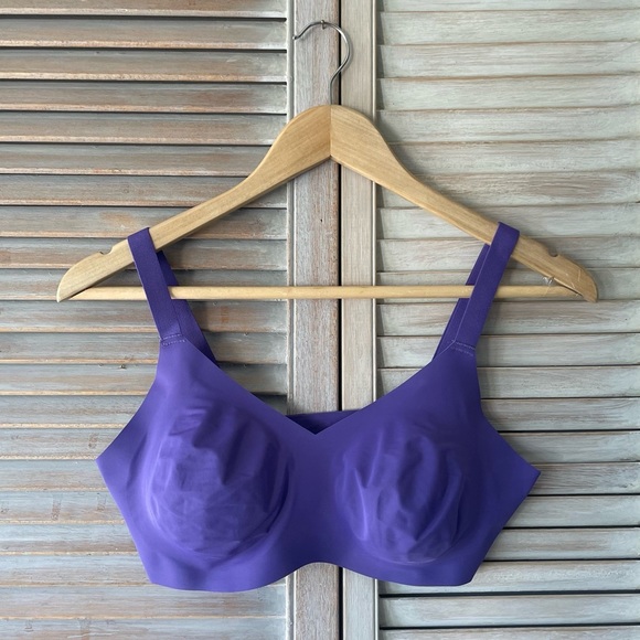 Knix NWOT Periwinkle Padded V-Neck Bra - Thin Strap size:6 fits 32DD, 34DD, 32E - Picture 2 of 10